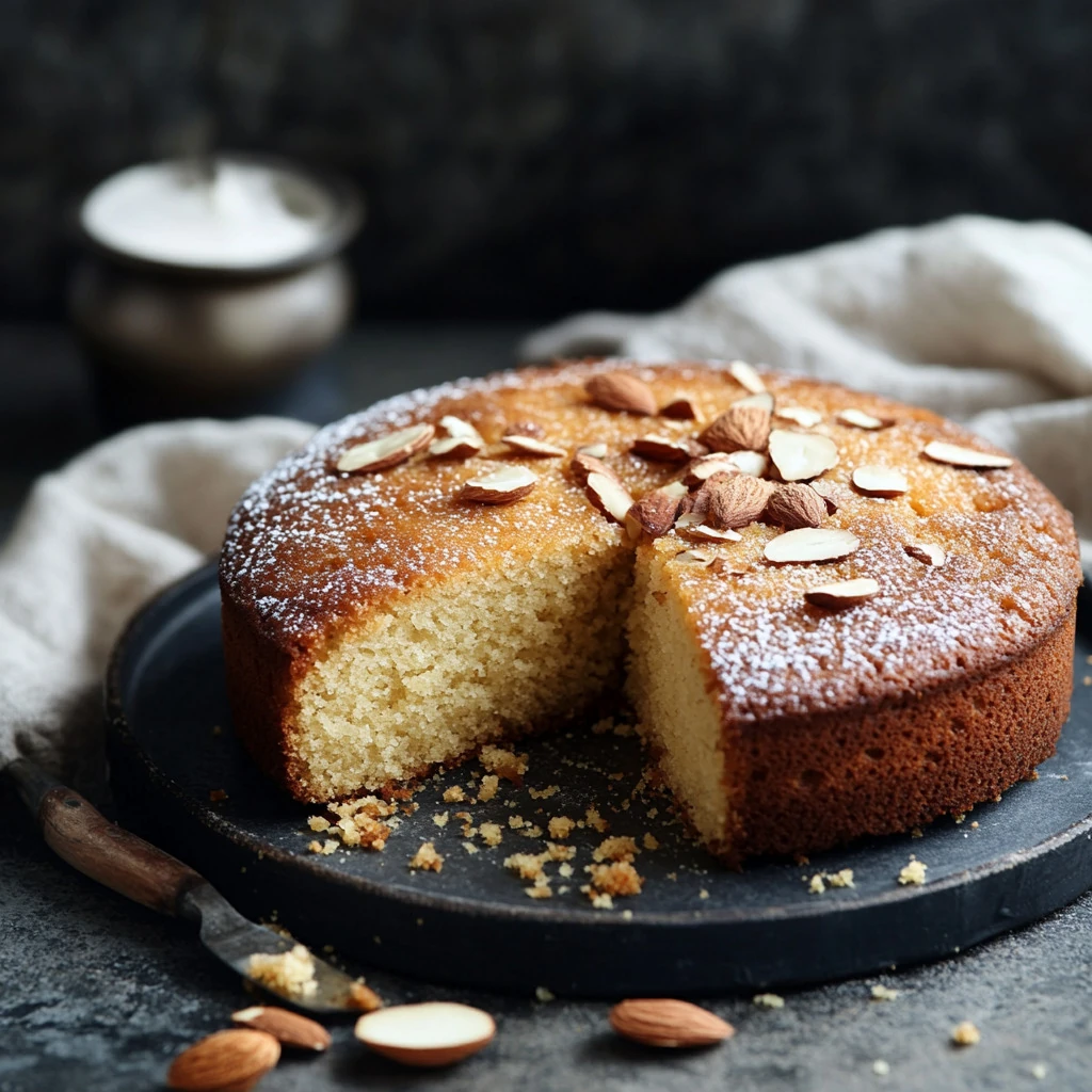 Almond cake made with xanthan gum and HPMC