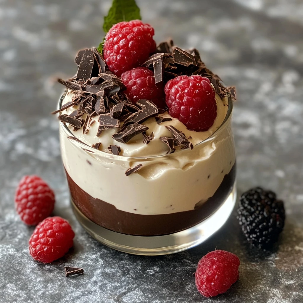 Whipped aquafaba mousse with dark chocolate