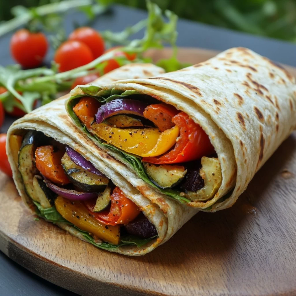 2. Mediterranean Roasted Veggie Wraps